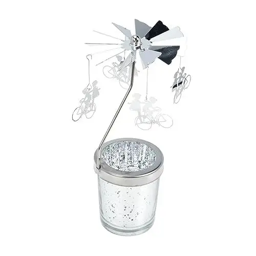 Produktbild: VINTORKY Schwenkbarer Kerzenhalter aus Glas romantische Verzierung Hochzeitskerzenständer kerzenständer weihnachten weihnachtskerzenhalter die Weihnachtskerze hochzeitsdeko Kerzenkarussell