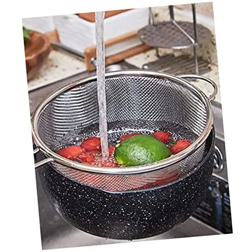 Produktbild: VINTORKY Abtropfkorb Mit Kleinen Löchern Lebensmittelfänger Über Der Spüle Sieb-set Spülkorb Aus Edelstahl Bequem Zu Haltende Griffe Zum Kochen