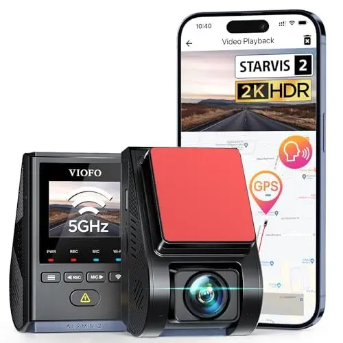 Produktbild: VIOFO Dashcam A119 Mini 2, Front 2,7K 5GHz Wi-Fi, 2K 60fps/HDR 30fps Sprachsteuerung, STARVIS 2 Verbesserte Nachtsicht, 1,5