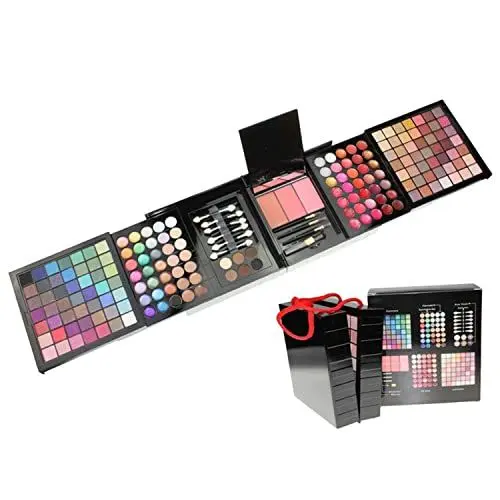 Produktbild: VIOLA HOUSE Makeup Palette, 177 Farben Lidschatten Set Bühnenauftritte Party Professional Box, Cosmetics Schminkkassette Make-up Set im Travel Kit Beauty-Case mit Spiegel.