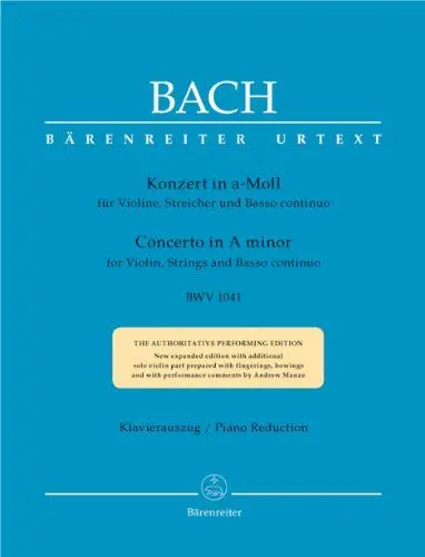 Produktbild: Violinkonzert a-Moll BWV 1041.Klavierauszug, Stimme(n), Urtextausgabe: Urtext- und Interpretationsausgabe eingerichtet und mit aufführungspraktischen Hinweisen versehen