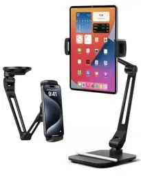 Produktbild: viozon Handyhalterung,Tablet Halterung für Schreibtische,Handyhalterung Saugnapf,Mobile Halterung, für 4,7-13 Zoll Tablet/Handy,Höhe und Winkel verstellbar, 2 Wege Nutzung,Schnellspannarm,Büro,Küche