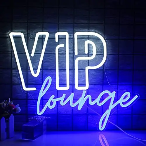 Produktbild: Wanxing VIP Lounge Neon Schild für Wanddekoration,VIP Neon Licht für Raumdekoration,VIP Neon Leuchtreklame mit USB-betrieben für Hotel,Club,Café,Bar,Büro,Einkaufszentrum,Spielzimmer (weiß&blau)