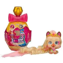 Produktbild: VIP PETS Celebripets | Sammelspaß mit den VIP Pet Überraschungs-Hündchen im Look berühmter Stars. Mit goldenen Haaren (30cm), Haar-Accessoires und Haarsalon Spielset | ab 3 Jahren geeignet