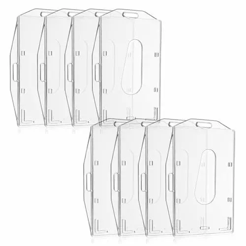 Produktbild: VIQWYIC 8 Stück Horizontaler und Vertikaler Kartenhalter für zwei Zwecke, Aus Hartplastik, Transparente Ausweishalter, Kartenhalter für Ausweise