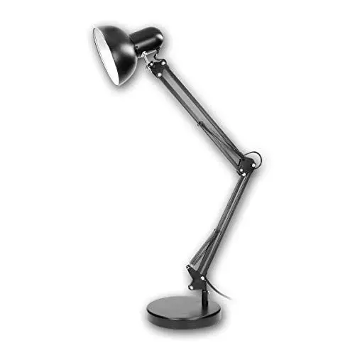 Produktbild: Virone Deon Schreibtischlampe E27 60W mit Anschlusskabel Schwarz Stahl