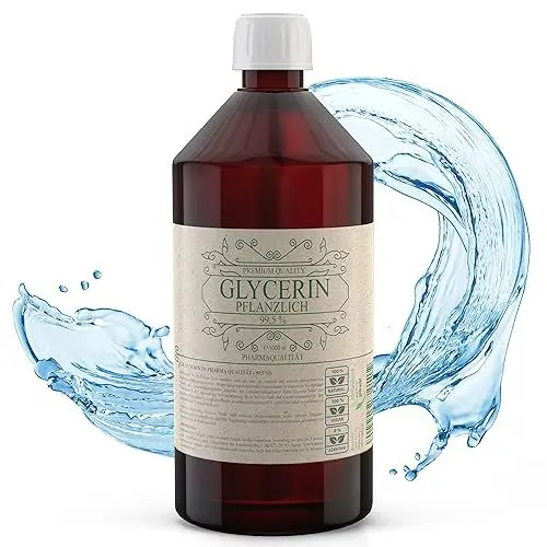 Produktbild: Viroxidin Pflanzliches Glycerin 1l 99,5% in reinster Pharmaqualität hergestellt in Deutschland - Hochreines VG Glycerin flüssig E422-100% natürlich & ohne Zusatzstoffe