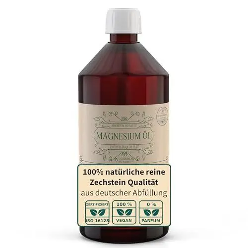 Produktbild: Viroxidin Zechstein Magnesiumöl 1000ml - 100% natürlich & rein aus deutscher Abfüllung - Original Magnesiumöl Zechstein höchster Qualität in hochwertiger Apothekenflasche