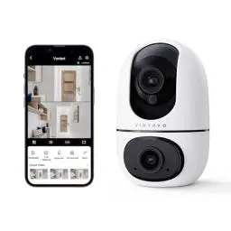 Produktbild: virtavo Überwachungskamera Innen 1080p Dual Kameras Überwachung Innen 360° PTZ WLAN Kamera FHD 2-Wege-Audio Farbnachtsicht Bewegungserkennung für Babys/Haustiere 2MP