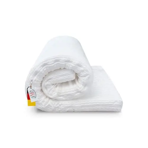 Produktbild: hochwertige viscoelastische Comfort Matratzenauflage, Matratzen Topper, Memory Foam, Vergleichssieger, waschbarer Bezug, 8cm hoch, 90x200cm, weiß