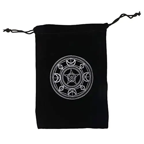 Produktbild: Visiblurry Tarot Taschen Beutel - Mysteriöse Schwarze magische Tarotkarten-Aufbewahrungstasche - Tarotkartenbeutel mit Kordelzug für Spielkarten Rider Waite Tarot Deck Orakelkarten