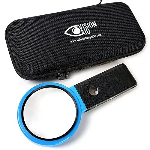 Produktbild: Vision Aid 30-fache Freisprechlupe mit ultrahellen 36 LED-Lichtern und Gehäuse – 40-fache Lupe mit Ständer zum Lesen von Schmuck, Münzen, Uhren, Hobby, Handwerk, Naharbeit