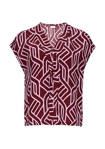 Produktbild: Viskosebluse mit Blende rubinrot 44