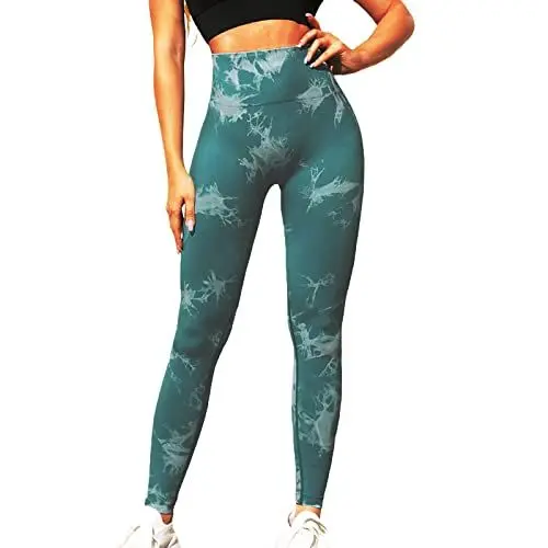 Produktbild: Viskose-Hose FüR Damen Tunika Bluse Damen Enge, pfirsichfarbene Hüftlifting-Tie-Dye-Yoga-Fitnesshose mit hoher Taille und nahtloser Tie-Dye für Damen Hosen FüR Damen Elegant Schwarze Hose (AG, L)