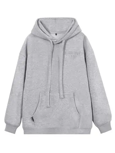 Produktbild: vislivin Basic Kapuzenpullover Damen Oversized Hoodie Casual Langarm Pullover Sweatshirt mit Kapuze Grau XL