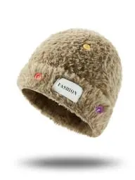 Produktbild: vislivin Mütze Winter Damen Weiche Grobstrick Strickmütze Beanie Warme Mützen Fleece Outdoor Wintermütze Hüte Khaki