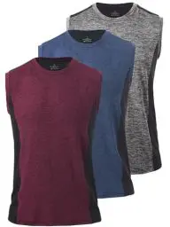 Produktbild: vislivin Tank Top Herren Sport Tanktop Fitness Ärmelloses Tops Shirt Männer Gym Unterhemden Muskelshirts Dunkelgrau/Dunkelblau/Weinrot S