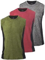 Produktbild: vislivin Tank Top Herren Sport Tanktop Fitness Ärmelloses Tops Shirt Männer Gym Unterhemden Muskelshirts Dunkelgrau/Rot/Grün M