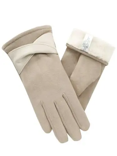 Produktbild: vislivin Winter Warm Handschuhe Damen Touchscreen Handschuhe Wildleder Winterhandschuhe mit Gefütterten Gloves Beige M