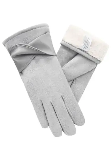 Produktbild: vislivin Winter Warm Handschuhe Damen Touchscreen Handschuhe Wildleder Winterhandschuhe mit Gefütterten Gloves Grau M