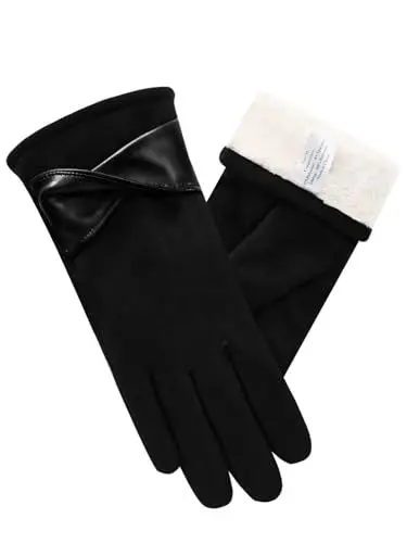 Produktbild: vislivin Winter Warm Handschuhe Damen Touchscreen Handschuhe Wildleder Winterhandschuhe mit Gefütterten Gloves Schwarz M