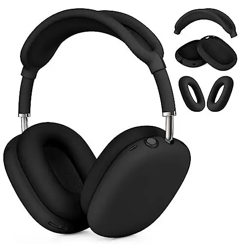 Produktbild: VISOOM Case für Airpods Max Kopfhörer, weiche Silikon Schutzhülle für Apple Airpod Max Zubehör Cases(Schwarz)