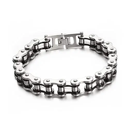 Produktbild: Vissen Armband Herren Biker MäNner Armband Edelstahl Motorrad Fahrradkette Chain Kette ArmbäNder 220mm
