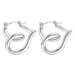 Produktbild: Vissen Herz Ohrringe Silber Creolen Edelstahl Damen Stechen Silber Ohrringe Ohrstecker Modeschmuck