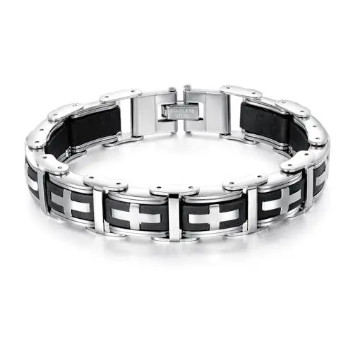 Produktbild: vissen Motorrad Kette Armband Biker Armband Herren Edelstahl Punk Armbänder Männer Gliederarmband Armreif Handgelenk Geschenk
