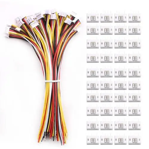 Produktbild: VISSQH 40 Paar JST Steckverbinder,mit 150mm 26AWG KabelJST 2.0 PH 4 Pin Male & Female Verbindungsstecker,Mini Micro JST Kabel Buchse & Female