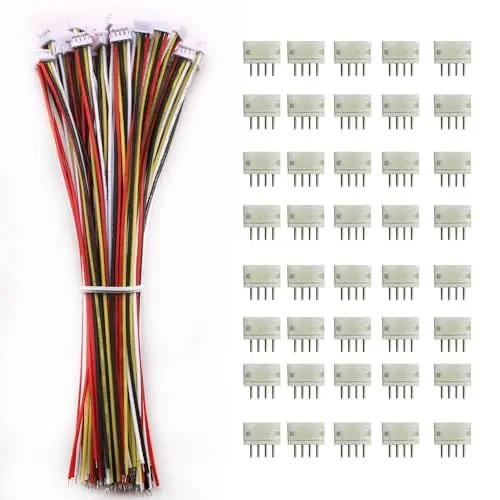 Produktbild: VISSQH 40 Paar JST Steckverbinder,mit 150mm 28AWG KabelJST 1.5 ZH 4 Pin Male & Female Verbindungsstecker,Mini Micro JST Kabel Buchse & Female