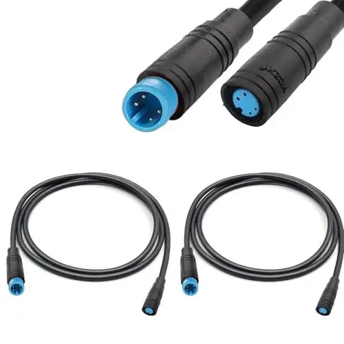 Produktbild: VISSQH Elektrofahrrad 4 Pin Verlängerungskabel,Stecker zu Female Elektrofahrrad Kabel 4 Pin wasserdichter Julet Anschluss für elektrisches Fahrrad Licht/Gas/Bremse(2 Stück/150CM)