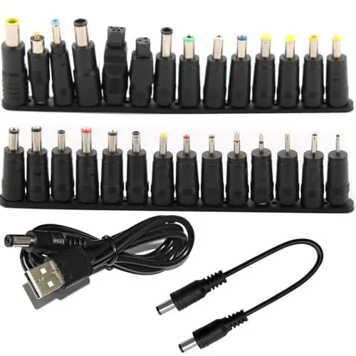 Produktbild: VISSQH USB auf DC 5V Stecker Kabel,28 Art USB A auf Hohlstecker,DC Netzteil Adapter Kabel für Router, Mini-Lüfter, Lautsprecher und weitere 5-V-Geräte