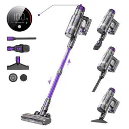 Produktbild: Vistefly V15s Max Akku Staubsauger Kabellos 45000Pa, 580W Kabelloser Staubsauger mit Touchscreen 8 in 1 Staub Automatisch Erkennen 70 Minuten Laufzeit für Tierhaare Hartböden Teppich