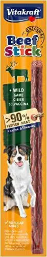 Produktbild: Vitakraft Beef Stick Wild, Hundeleckerli, Fleischstick vom Wild, Hunde Trainingsleckerli, ohne Zusatz von Zucker (1x 12g)