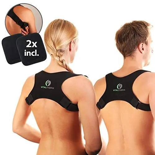 Produktbild: VITALFABRIK® Rückenstütze Geradehalter zur Haltungskorrektur Schultergurt Rückenstabilisator Rückenschmerzen Haltungskorrektur Rücken Damen Herren - Größe M