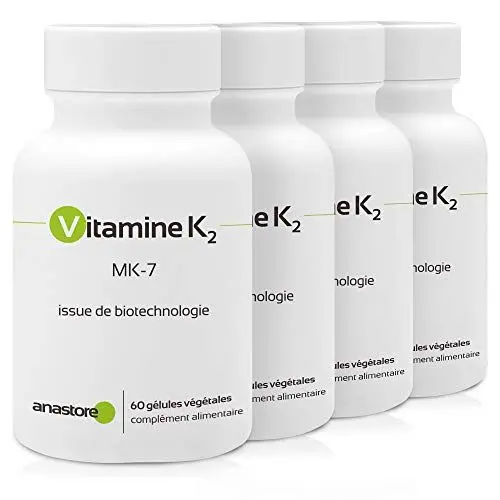 Produktbild: VITAMIN K2 * PACK 3+1 FREE * 105 μg / 240 Kapseln * Gewonnen über natürliche Fermentierung (MK-7) * Gelenk, Kardiovaskulär, Knochen