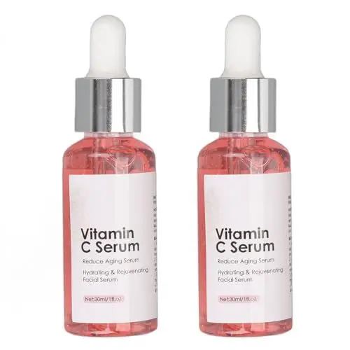 Produktbild: Vitamin C Gesichtsserum, 2 Stück Vitamin C Anti Aging Serum Feuchtigkeitsspendend für Stumpfe Haut
