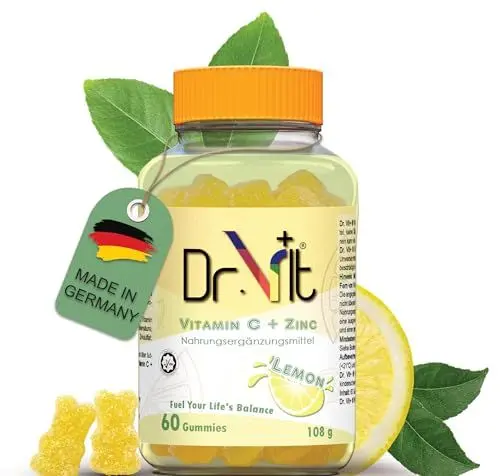 Produktbild: Vitamin C + Zink 60 Gummibärchen - Vitamine für Kinder ab 4 Jahren und Erwachsene