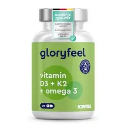 Produktbild: Vitamin D3 K2 Omega 3-5000 IE + K2VITAL® + 1000mg Fischöl Triglyceride Form (DHA + EPA) - 99,7+% All-Trans Vitamin K2 MK7 - Hochdosiert, laborgeprüft in Deutschland hergestellt
