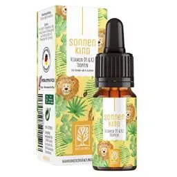 Produktbild: Vitamin D3 K2 Tropfen 100% Vegan für 300 Tage - 500 IE Vitamin D aus Flechten & 25μg Vitamin K für Kinder I Vitamine -Tropfen