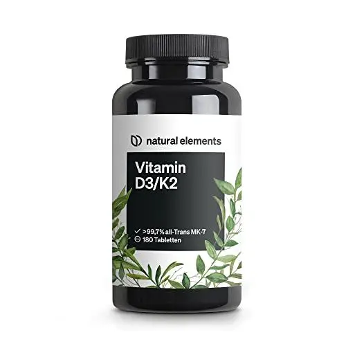 Produktbild: Vitamin D3 + K2 Depot – 180 Tabletten – Premium-Qualität: K2VITAL® von Kappa – 99,7+% All-Trans K2-MK7 + 5000 IE Vitamin D3 – hochdosiert, ohne Zusätze – in Deutschland produziert & laborgeprüft