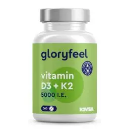 Produktbild: Vitamin D3 K2 5000 IE (2+ Jahre) - Premium: K2VITAL® 99,7+% All-Trans - 200µg Vitamin K2 MK7 Hochdosiert - 1 Tablette/5 Tage - Laborgeprüft, ohne Zusätze in Deutschland hergestellt
