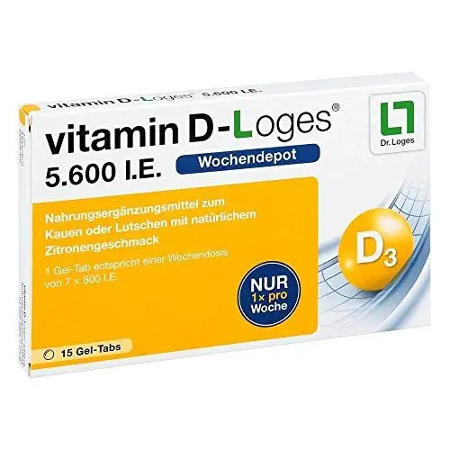 Produktbild: VITAMIN D-LOGES 5.600 I.E. Wochendepot Kautabl. 15 St