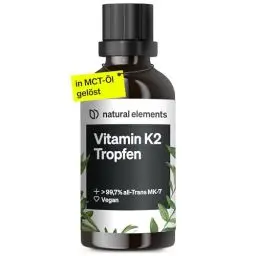 Produktbild: Vitamin K2 MK-7 200µg – 50 ml – all-Trans Gehalt >99,7% – laborgeprüft, vegan, hochdosiert & in Deutschland produziert