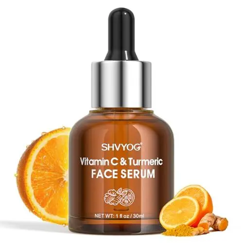 Produktbild: Vitamin-C-Gesichtsserum mit Kurkuma, Vitamin-C-Serum für ungleichmäßigen Hautton, Kurkumaserum zum Strahlen, Hydratisieren und Verbessern matter Haut, 1 Fl Oz