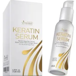 Produktbild: Vitamins Haar Serum Keratin Haarpflege - Biotin, Kollagen und Castor Oil Anti Frizz Haarserum - Kokosöl Hitzeschutz Finish Protein Treatment für kaputte trockene Haare