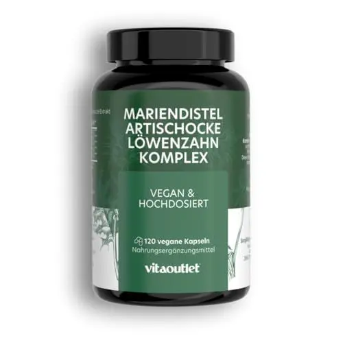 Produktbild: vitaoutlet | Mariendistel Artischocke Löwenzahn Komplex | 120 Kapseln | natürliche Unterstützung für Leber und Verdauung | mit hochdosierten Pflanzenextrakten | vegan, ohne Zusätze