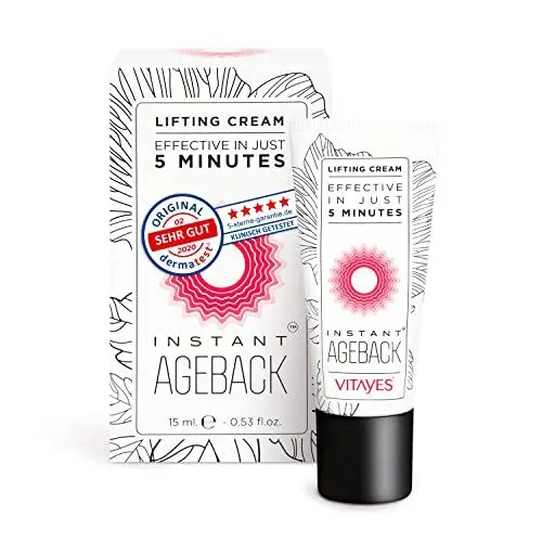 Produktbild: VITAYES Instant Ageback - Anti Aging Creme, glatte Haut in nur 5 Minuten, Soforteffekt gegen Falten, Tränensäcke und schlaffe Haut, Lifting Creme, Faltencreme, 15 ml
