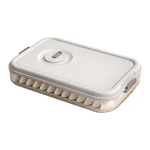 Produktbild: Frischhaltedosen mit Deckel, Knödel-Aufbewahrungsbox, Knödel-Wonton-Lebensmittel-Aufbewahrungsbehälter Frischhalteboxen Fresh Food Container für Kühlschrank mit Gefrierfach